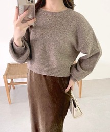 mysty woman | 【WEB限定】前後2WAYネップクルーネックカーディガン 973628(カーディガン/ボレロ)