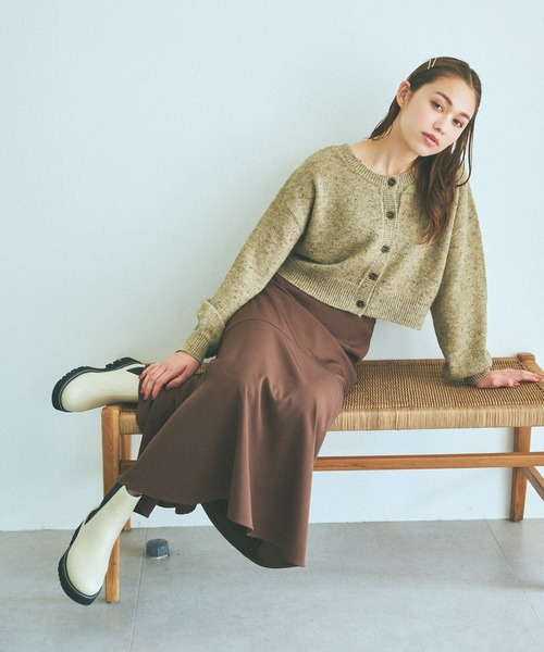 mysty woman（ミスティウーマン）の「【WEB限定】前後2WAYネップクルーネックカーディガン　973628（カーディガン/ボレロ・レディース・ライトブルー/ライトベージュ/モカ/ブラック/ライトグリーン・FREE）」の17枚目の写真