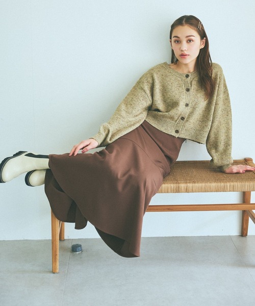 mysty woman（ミスティウーマン）の「【WEB限定】前後2WAYネップクルーネックカーディガン　973628（カーディガン/ボレロ・レディース・ライトブルー/ライトベージュ/モカ/ブラック/ライトグリーン・FREE）」の18枚目の写真