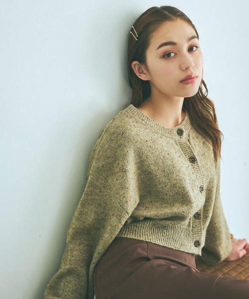 mysty woman（ミスティウーマン）の「【WEB限定】前後2WAYネップクルーネックカーディガン　973628（カーディガン/ボレロ・レディース・ライトブルー/ライトベージュ/モカ/ブラック/ライトグリーン・FREE）」の20枚目の写真