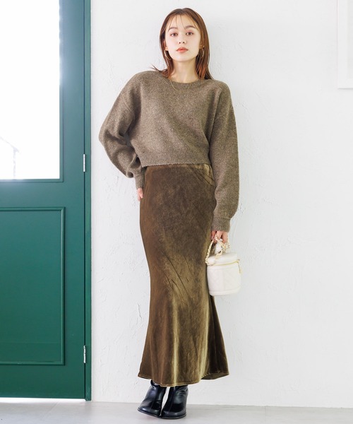 mysty woman（ミスティウーマン）の「【WEB限定】前後2WAYネップクルーネックカーディガン　973628（カーディガン/ボレロ・レディース・ライトブルー/ライトベージュ/モカ/ブラック/ライトグリーン・FREE）」の9枚目の写真