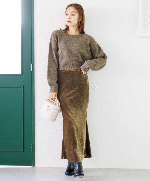 mysty woman（ミスティウーマン）の「【WEB限定】前後2WAYネップクルーネックカーディガン　973628（カーディガン/ボレロ・レディース・ライトブルー/ライトベージュ/モカ/ブラック/ライトグリーン・FREE）」の10枚目の写真