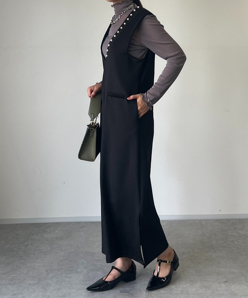 un dix cors（アンディコール）の「前後2WAYVネックパールジャンスカ（ジャンパースカート・レディース・ブラック/ブラウン・L/FREE）」の19枚目の写真