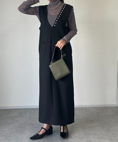 un dix cors（アンディコール）の「前後2WAYVネックパールジャンスカ（ジャンパースカート・レディース・ブラック/ブラウン・L/FREE）」の18枚目の写真