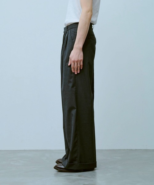 camphor wood スラックスパンツ Camphor wood スラックス 2tuck super baggy slacks / 2タック