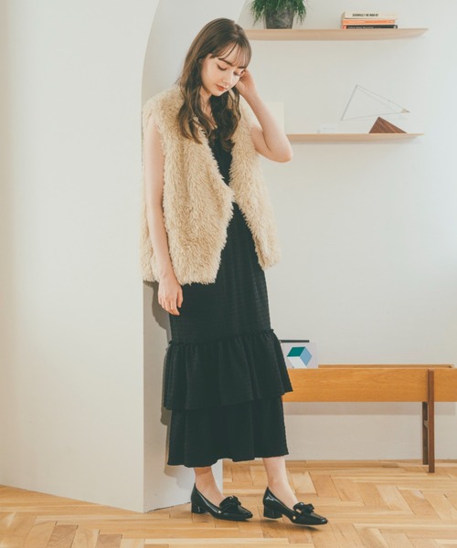 pomiii（ポミー）の「ファーベスト（ベスト・レディース・ブラウン/アイボリー・FREE）」の6枚目の写真