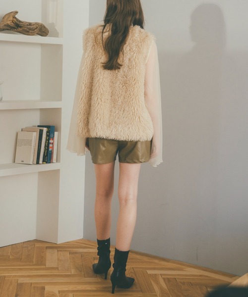 pomiii（ポミー）の「ファーベスト（ベスト・レディース・ブラウン/アイボリー・FREE）」の16枚目の写真