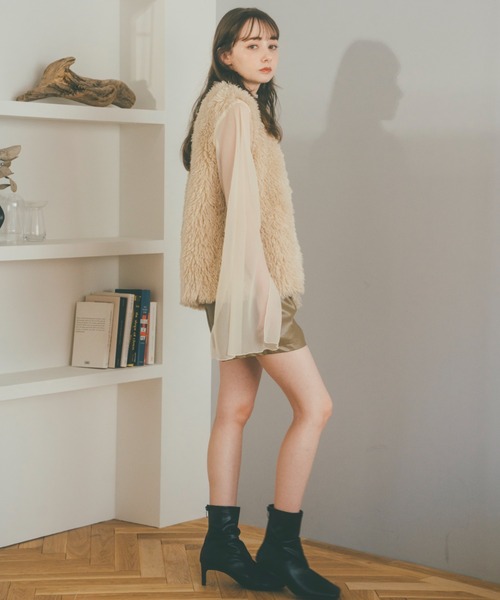 pomiii（ポミー）の「ファーベスト（ベスト・レディース・ブラウン/アイボリー・FREE）」の15枚目の写真