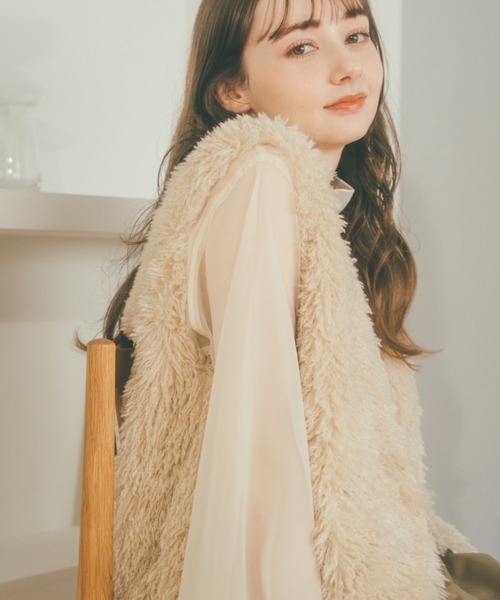 pomiii（ポミー）の「ファーベスト（ベスト・レディース・ブラウン/アイボリー・FREE）」の21枚目の写真