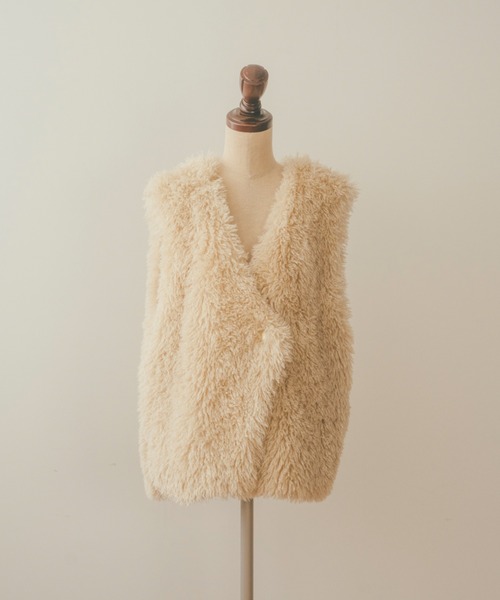 pomiii（ポミー）の「ファーベスト（ベスト・レディース・ブラウン/アイボリー・FREE）」の22枚目の写真