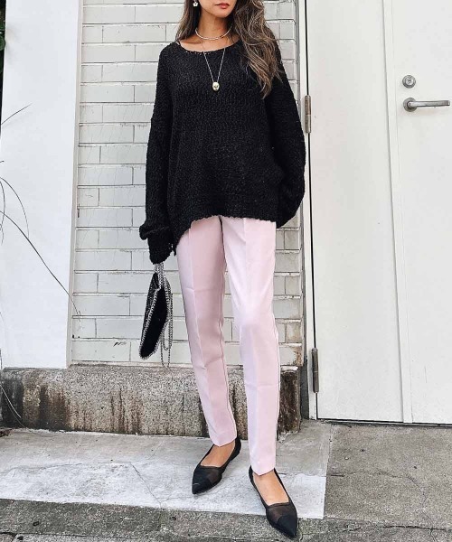 esutoreja（エストレジャ）の「ルーズニットトップス（ニット/セーター・レディース・ホワイト/ブラック/ベージュ・FREE）」の7枚目の写真