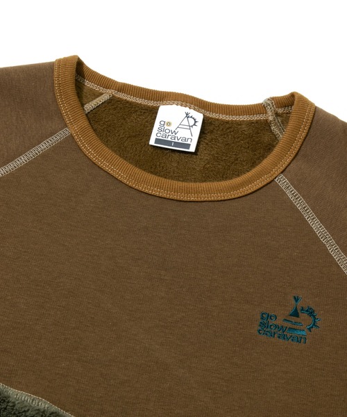 go slow caravan（ゴースローキャラバン）の「シャギー ボアランダム切替ワンピース W（ワンピース・レディース・オリーブ/ライトブルー・FREE）」の14枚目の写真