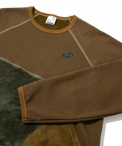 go slow caravan（ゴースローキャラバン）の「シャギー ボアランダム切替ワンピース W（ワンピース・レディース・オリーブ/ライトブルー・FREE）」の13枚目の写真