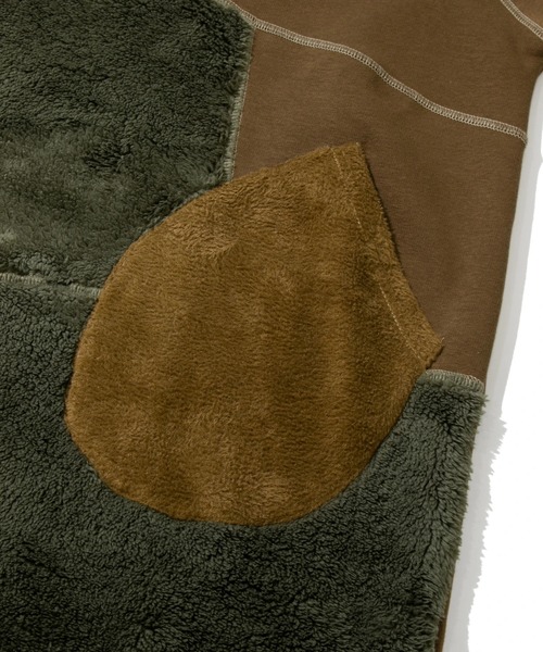 go slow caravan（ゴースローキャラバン）の「シャギー ボアランダム切替ワンピース W（ワンピース・レディース・オリーブ/ライトブルー・FREE）」の12枚目の写真