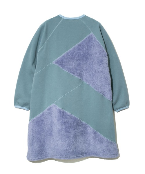 go slow caravan（ゴースローキャラバン）の「シャギー ボアランダム切替ワンピース W（ワンピース・レディース・オリーブ/ライトブルー・FREE）」の9枚目の写真