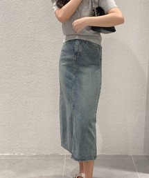 センタースリットHWデニムスカート