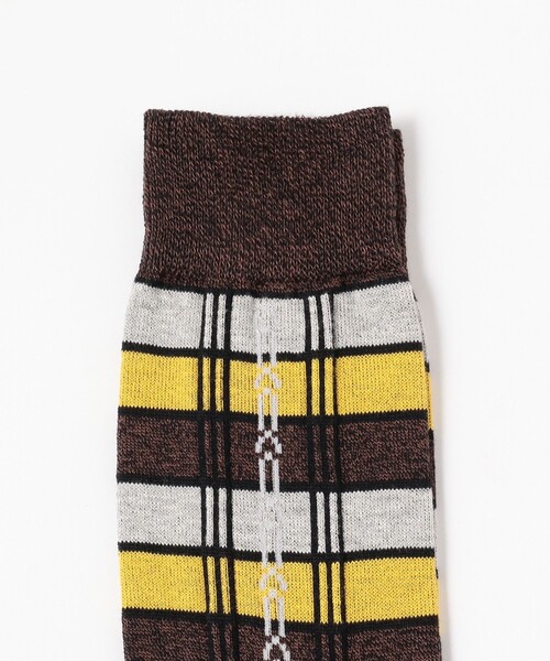 BEAMS PLUS（ビームスプラス）の「BEAMS PLUS / ジャカード ストライプ ソックス（ソックス/靴下・メンズ・グレー/ダークブラウン/ブラック系その他4/ベージュ・ONE SIZE）」の7枚目の写真