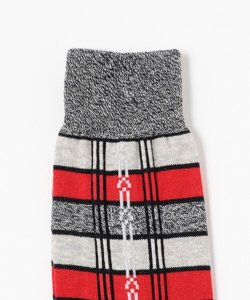 BEAMS PLUS（ビームスプラス）の「BEAMS PLUS / ジャカード ストライプ ソックス（ソックス/靴下・メンズ・グレー/ダークブラウン/ブラック系その他4/ベージュ・ONE SIZE）」の9枚目の写真