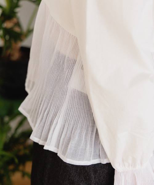 flower（フラワー）の「コンフィプリーツブラウス（シャツ/ブラウス・レディース・ホワイト/アイボリー・FREE）」の12枚目の写真