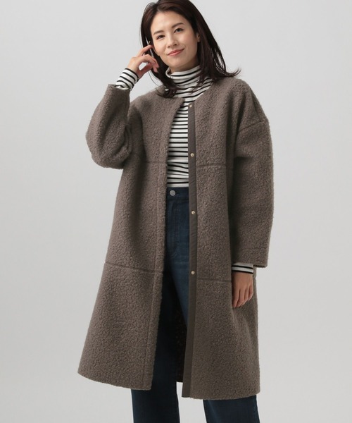 Elura(エルーラ)の「大人リュクスボアコート(その他アウター・レディース・ブラウン/ブラウン系その他2/グレイッシュベージュ・FREE)」の2枚目の写真