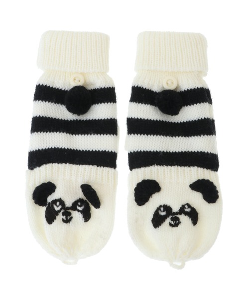 Candy Stripper（キャンディストリッパー）の「PEPE KNIT グローブ（手袋・レディース・ホワイト×ブラック・FREE）」の4枚目の写真