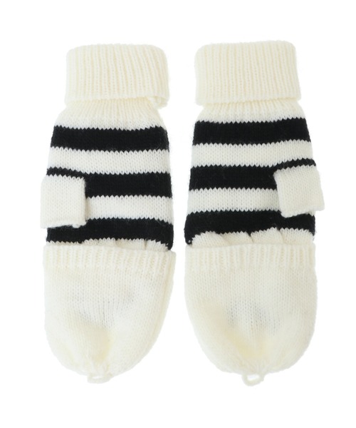 Candy Stripper（キャンディストリッパー）の「PEPE KNIT グローブ（手袋・レディース・ホワイト×ブラック・FREE）」の5枚目の写真
