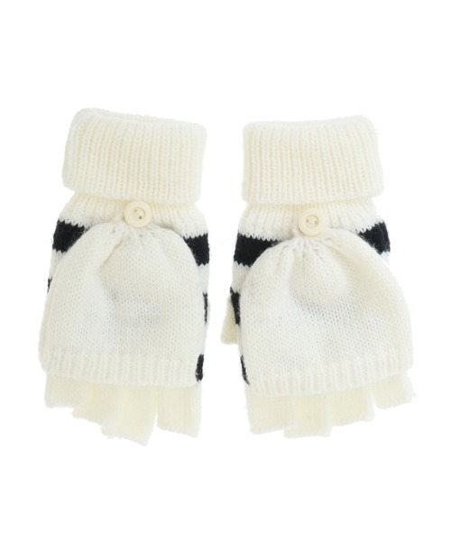 Candy Stripper（キャンディストリッパー）の「PEPE KNIT グローブ（手袋・レディース・ホワイト×ブラック・FREE）」の6枚目の写真