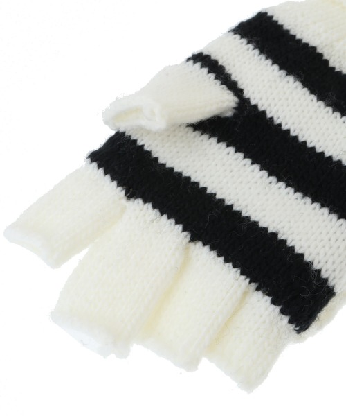 Candy Stripper（キャンディストリッパー）の「PEPE KNIT グローブ（手袋・レディース・ホワイト×ブラック・FREE）」の8枚目の写真