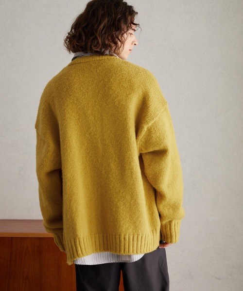 coca（coca）（コカ）の「メンズ モヘヤ風カラーニットカーデ（カーディガン/ボレロ・メンズ・マスタード/グリーン/ブラック・M/L）」の12枚目の写真