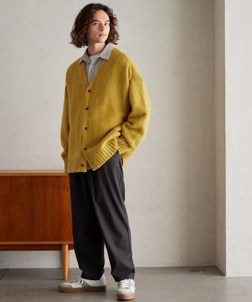 coca（coca）（コカ）の「メンズ モヘヤ風カラーニットカーデ（カーディガン/ボレロ・メンズ・マスタード/グリーン/ブラック・M/L）」の11枚目の写真