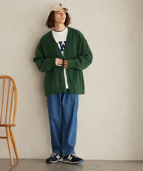 coca（coca）（コカ）の「メンズ モヘヤ風カラーニットカーデ（カーディガン/ボレロ・メンズ・マスタード/グリーン/ブラック・M/L）」の7枚目の写真
