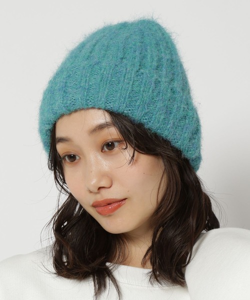 niko and...（ニコアンド）の「オリジナルシャギーニットワッチ（ニットキャップ/ビーニー・レディース・ベージュ/パープル/ブルー/モカ・FREE）」の3枚目の写真