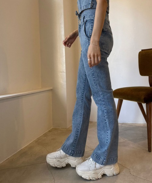 OLIVE des OLIVE（オリーブデオリーブ）の「レースアップマルチWAYサロペット　1032090290（サロペット/オーバーオール・レディース・スミクロ/ブルー・FREE）」の12枚目の写真