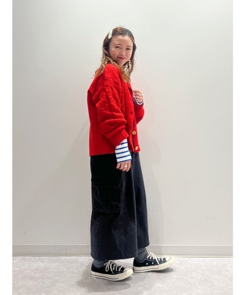 BACK NUMBER(バックナンバー)の「【BACK NUMBER】フィッシャーマンニットカーディガン(カーディガン/ボレロ・レディース・キナリ/レッド・L/M)」の7枚目の写真