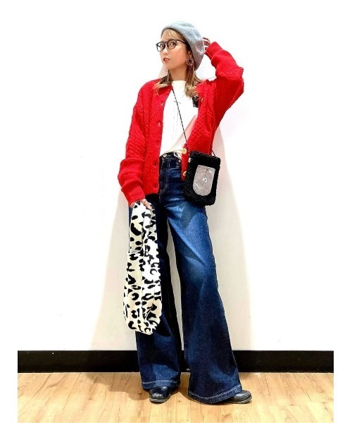 BACK NUMBER(バックナンバー)の「【BACK NUMBER】フィッシャーマンニットカーディガン(カーディガン/ボレロ・レディース・キナリ/レッド・L/M)」の13枚目の写真