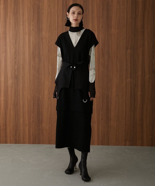 casane（カサネ）の「ラウンドソックスブーツ（ブーツ・レディース・ブラック・1/2）」の5枚目の写真