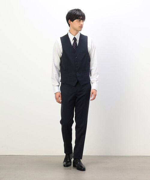 COMME CA ISM(コムサイズム)の「【セットアップ対応】ポリエステル ウール ギャバ ベスト(スーツベスト・メンズ・グレー/ネイビー/ブラック・SMALL/MEDIUM/LARGE/X-LARGE)」の21枚目の写真