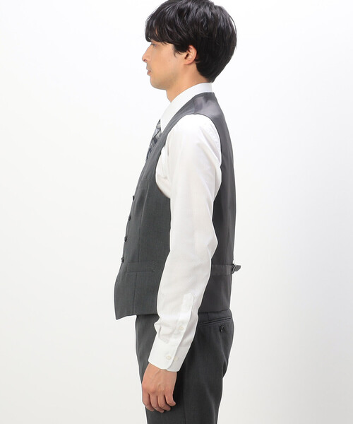 COMME CA ISM(コムサイズム)の「【セットアップ対応】ポリエステル ウール ギャバ ベスト(スーツベスト・メンズ・グレー/ネイビー/ブラック・SMALL/MEDIUM/LARGE/X-LARGE)」の15枚目の写真