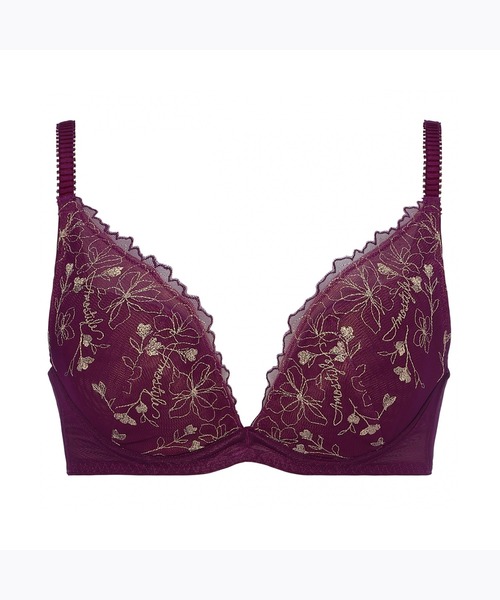 AMOSTYLE BY Triumph(アモスタイルバイトリンプ)の「【背中すっきり!後ろ姿も気を抜かないブラ&ショーツセット】チャーミングラマースリムラインDeepV ブラ&ショーツセット ラインアートステッチ【B,C,Dカップ】AMST1410 WHU2 + Hikini JX(ブラ&ショーツ・レディース・パープル・B65/B75/C65/D80/D70/C80/D75/B70/C75/D65/C70)」の13枚目の写真