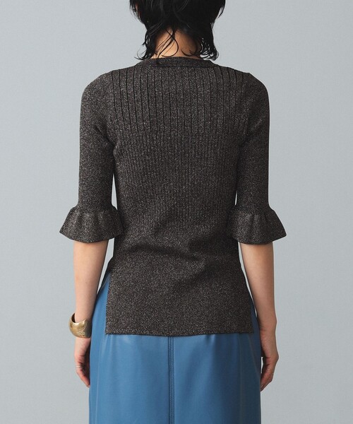 BEAMS BOY（ビームスボーイ）の「maturely / Rame Frill Rib 5Sleeves（ニット/セーター・レディース・ベージュ/サックスブルー/ブラック・ONE SIZE）」の11枚目の写真