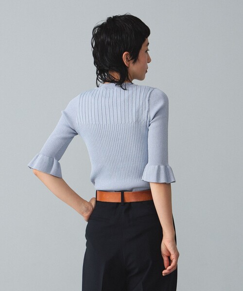 BEAMS BOY（ビームスボーイ）の「maturely / Rame Frill Rib 5Sleeves（ニット/セーター・レディース・ベージュ/サックスブルー/ブラック・ONE SIZE）」の22枚目の写真