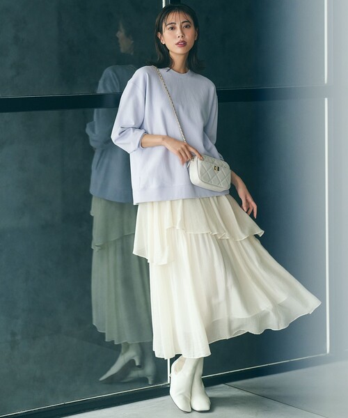 23区(ニジュウサンク)の「【Oggi4月号掲載/洗える】シアーツイル ティアードスカート(スカート・レディース・ブラック系/アイボリー系・30/32/34)」の21枚目の写真