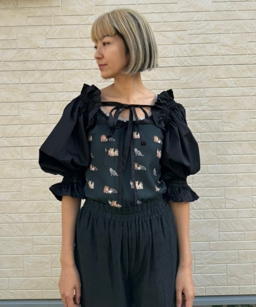 Candy Stripper(キャンディストリッパー)の「BABY KITTENS WAFFLE キャミソール(キャミソール・レディース・ピンク/アイボリー/ブラック・2)」の16枚目の写真