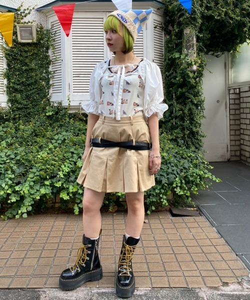 Candy Stripper(キャンディストリッパー)の「BABY KITTENS WAFFLE キャミソール(キャミソール・レディース・ピンク/アイボリー/ブラック・2)」の14枚目の写真