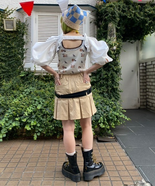 Candy Stripper(キャンディストリッパー)の「BABY KITTENS WAFFLE キャミソール(キャミソール・レディース・ピンク/アイボリー/ブラック・2)」の15枚目の写真