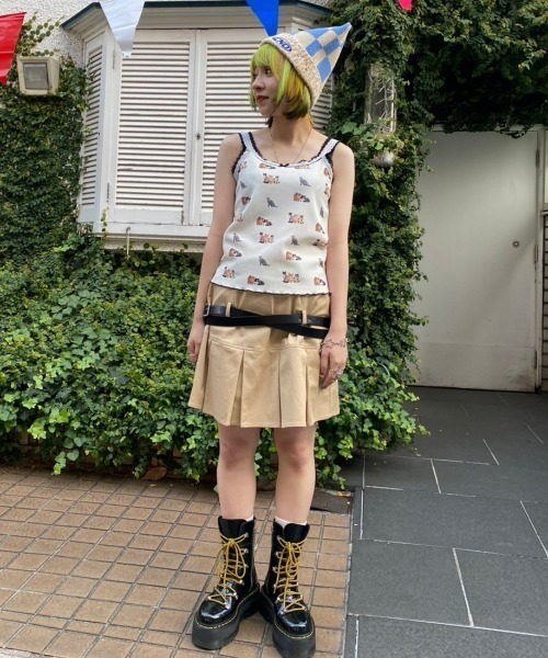 Candy Stripper(キャンディストリッパー)の「BABY KITTENS WAFFLE キャミソール(キャミソール・レディース・ピンク/アイボリー/ブラック・2)」の13枚目の写真