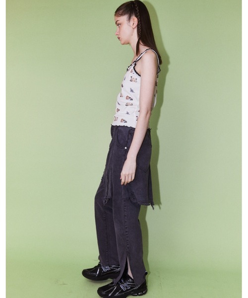 Candy Stripper(キャンディストリッパー)の「BABY KITTENS WAFFLE キャミソール(キャミソール・レディース・ピンク/アイボリー/ブラック・2)」の6枚目の写真