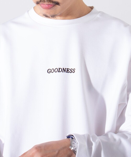 GLOSTER（グロスター）の「【GLOSTER/グロスター】ボックスロゴ刺繍 ポンチ長袖Tシャツ（Tシャツ/カットソー・メンズ・ホワイト/ネイビー/ピンク/ブルーグレー・S/M/L）」の9枚目の写真