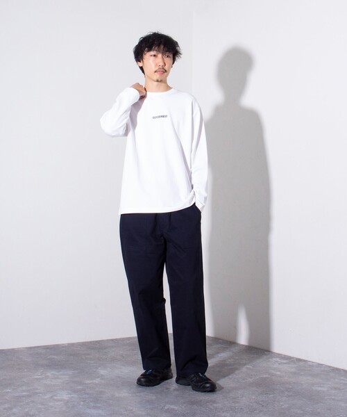 GLOSTER（グロスター）の「【GLOSTER/グロスター】ボックスロゴ刺繍 ポンチ長袖Tシャツ（Tシャツ/カットソー・メンズ・ホワイト/ネイビー/ピンク/ブルーグレー・S/M/L）」の18枚目の写真