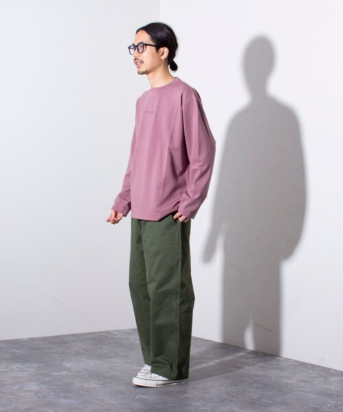 GLOSTER（グロスター）の「【GLOSTER/グロスター】ボックスロゴ刺繍 ポンチ長袖Tシャツ（Tシャツ/カットソー・メンズ・ホワイト/ネイビー/ピンク/ブルーグレー・S/M/L）」の16枚目の写真